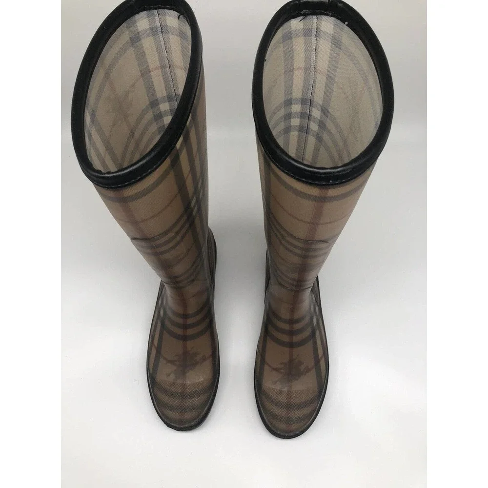 EUC Womens Burberry Nova Check Rain Boots Shoes Weather Designer US 8M EU Sz 39 - Picture 11 of 11